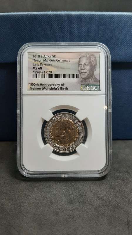 2018 South Africa 5R Nelson Mandela Centenary MS68 Early Release